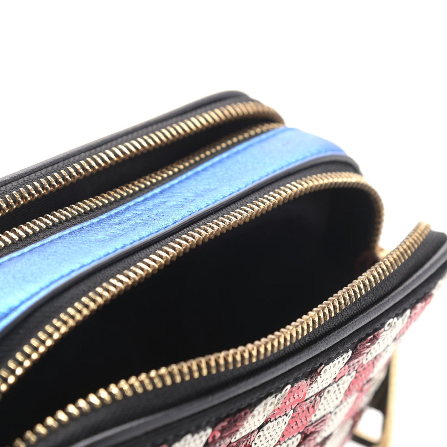 Sequin Snapshot Camera Bag Red White