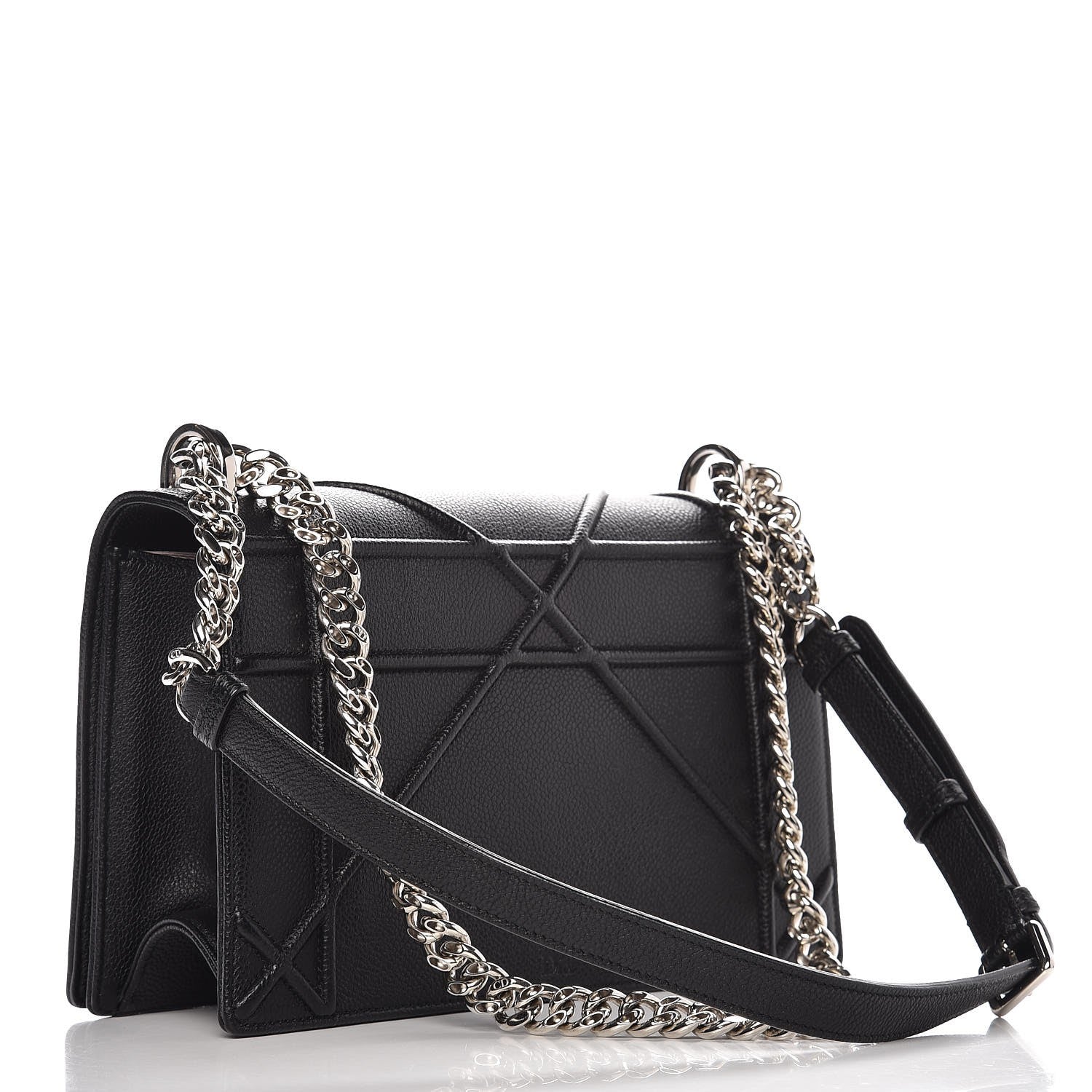 Christian Dior Grained Calfskin Medium Diorama Flap Bag Black 3 of 8