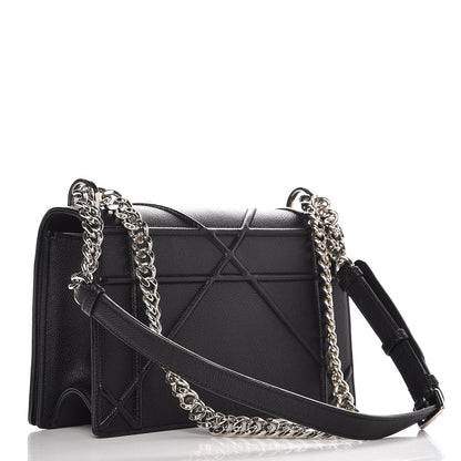 Christian Dior Grained Calfskin Medium Diorama Flap Bag Black 3 of 8