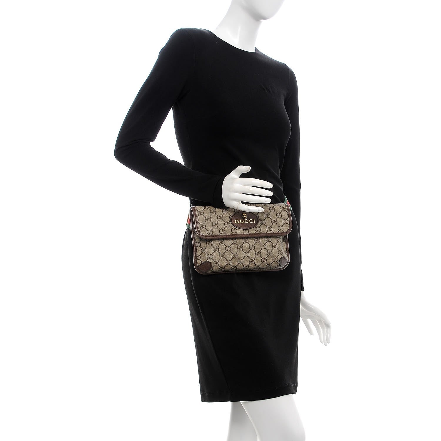 Gucci GG Supreme Monogram Neo Vintage Web Belt Bag Brown 2 of 11