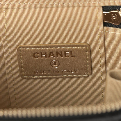 Chanel Lambskin Quilted Mini Pearl Crush Vanity Case With Chain Black 6 of 10