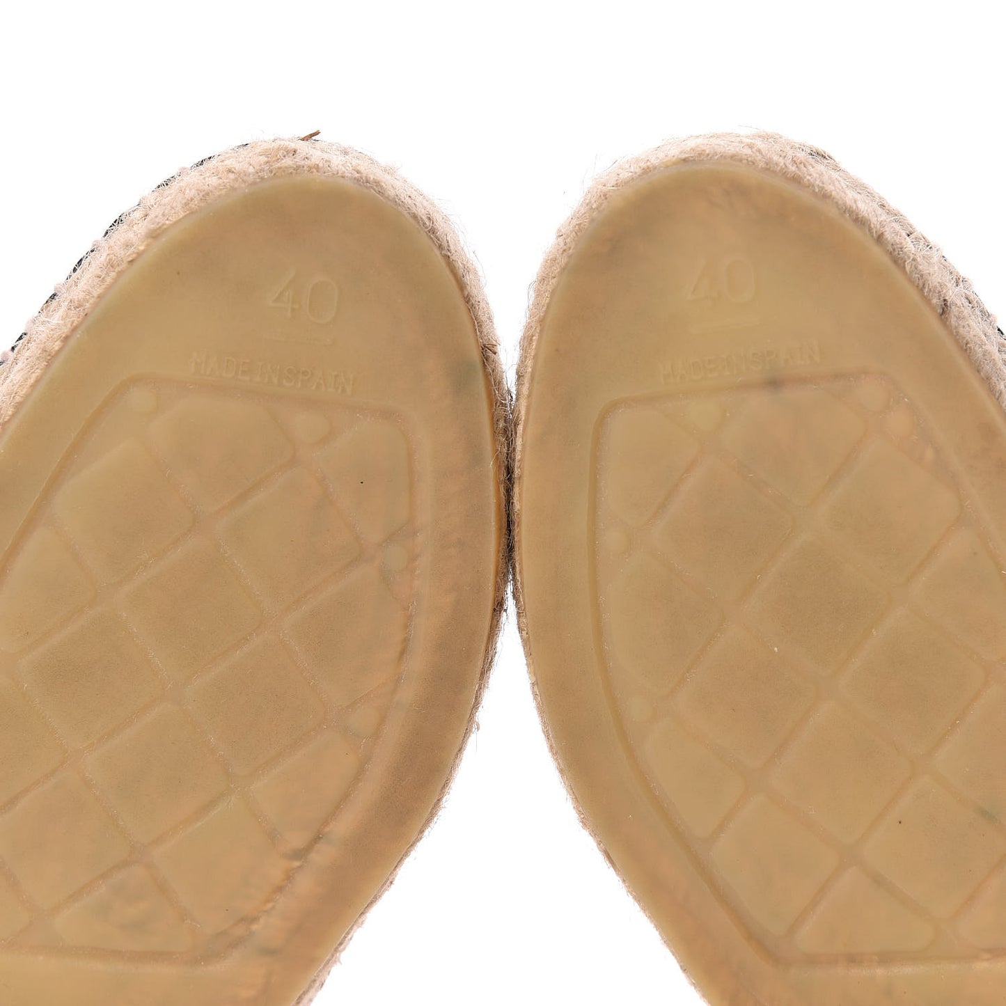Lambskin CC Espadrilles 40 Beige Black