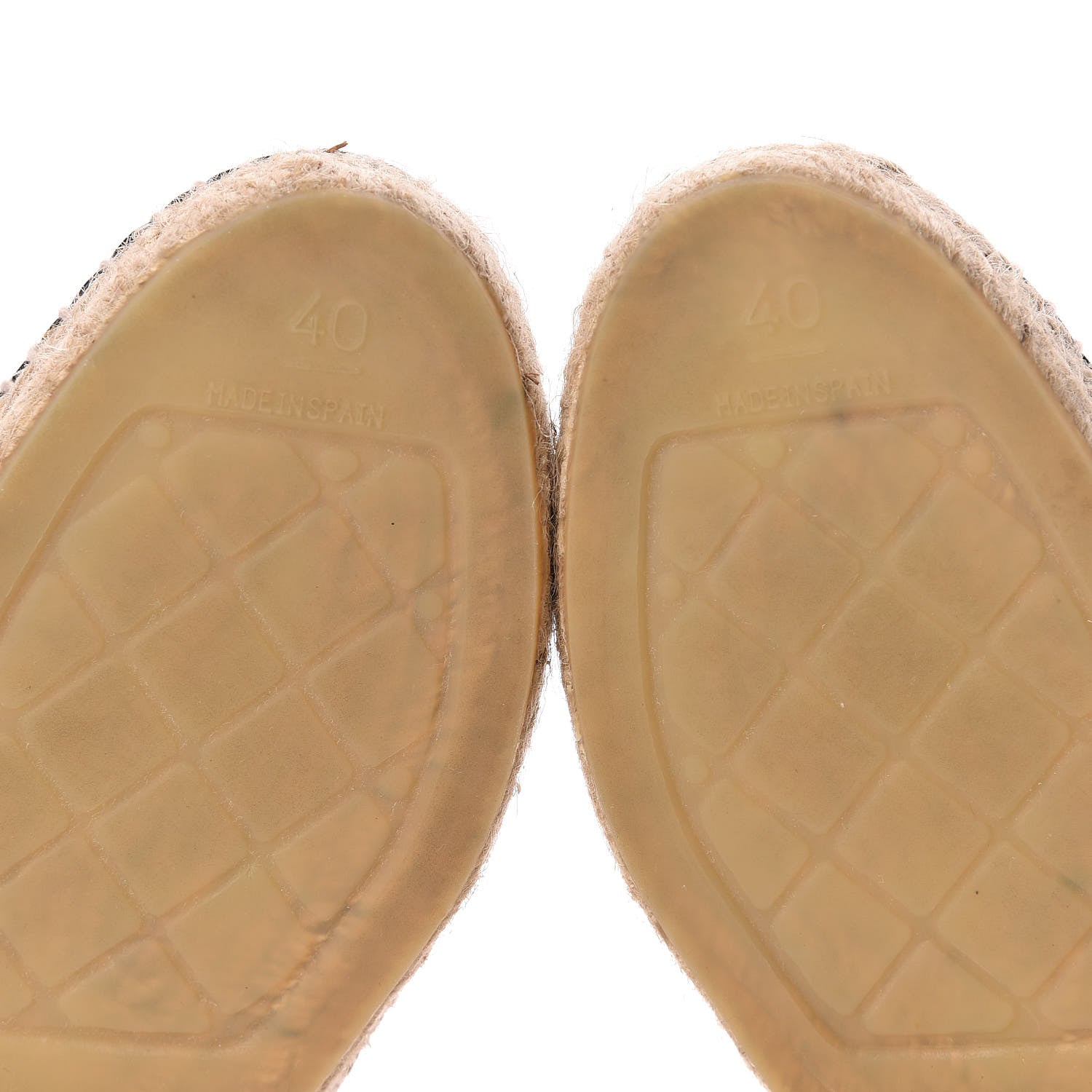 Chanel Lambskin CC Espadrilles 40 Beige Black 6 of 11