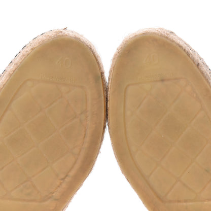Chanel Lambskin CC Espadrilles 40 Beige Black 6 of 11
