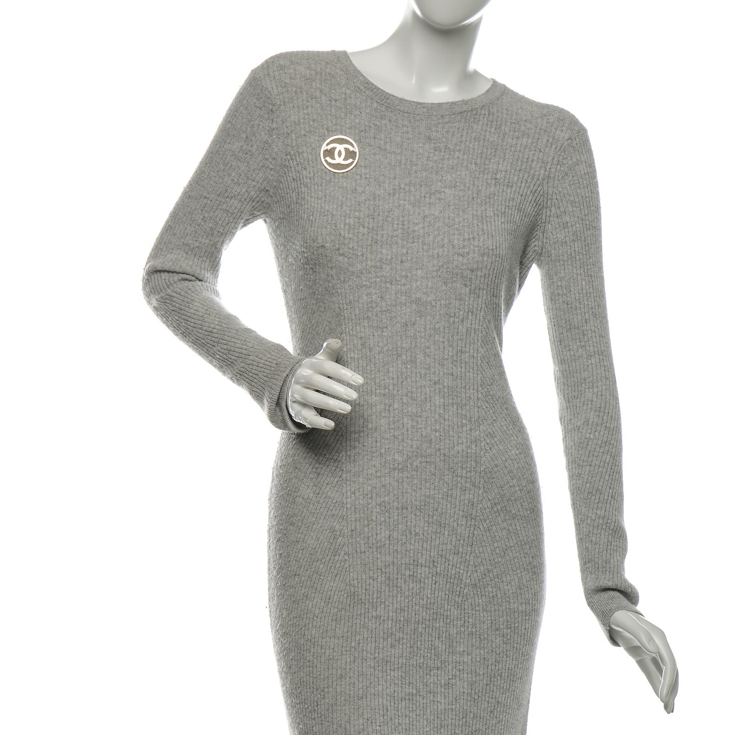 Mesh Circle CC Brooch Gold