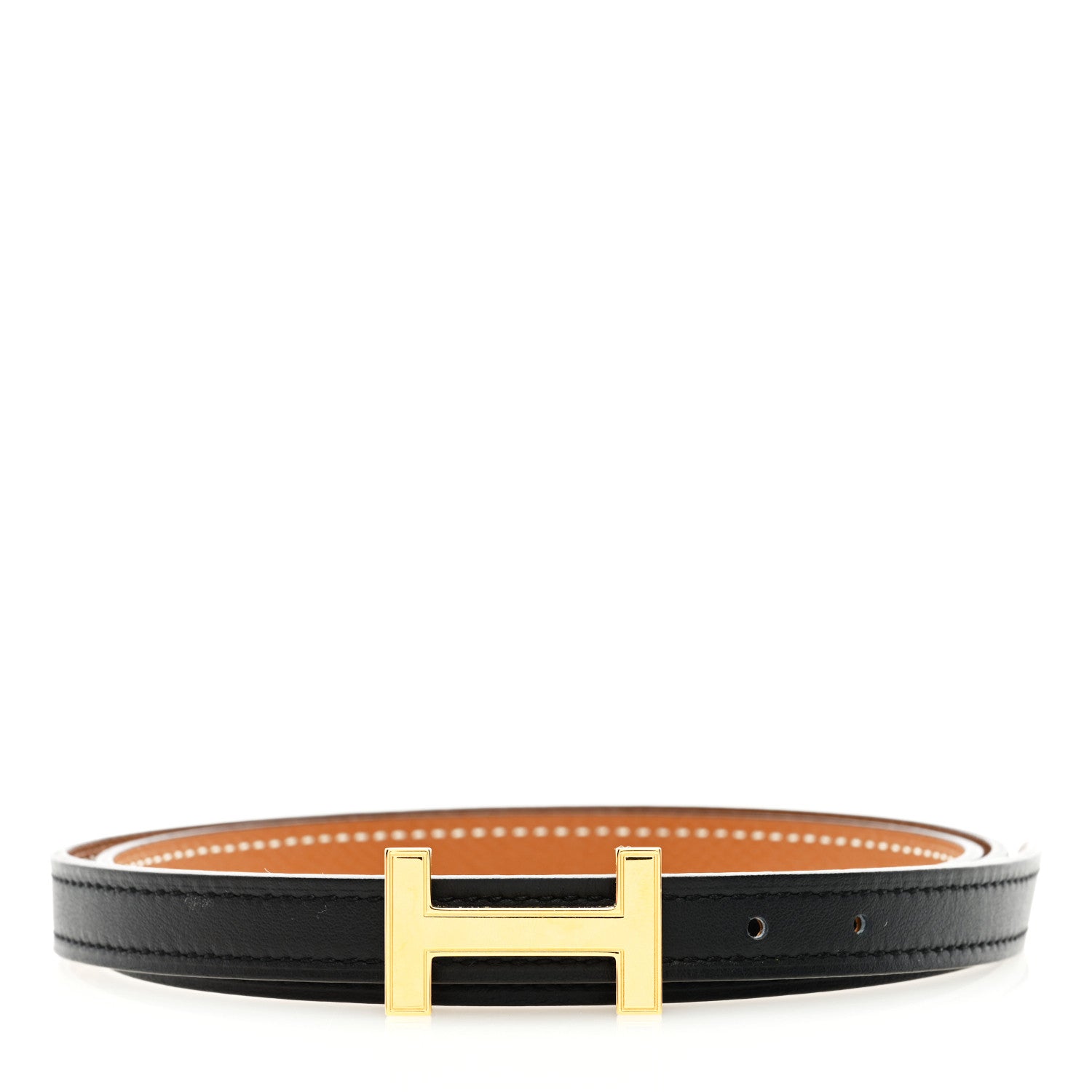 Hermes Swift Epsom 13mm Focus Belt 80 32 Black Gold 1 of 4