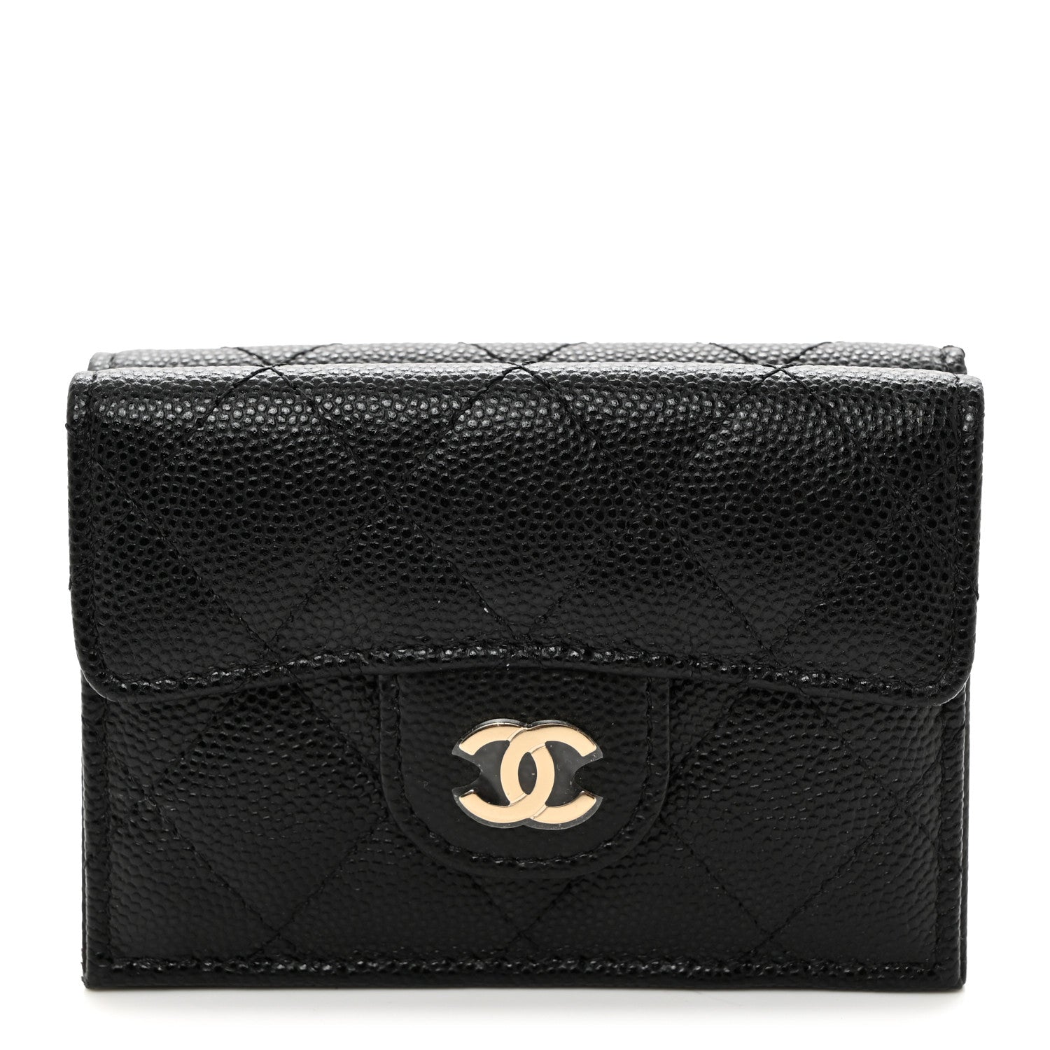 Chanel Caviar Quilted Double Flap Wallet Black 1 of 9