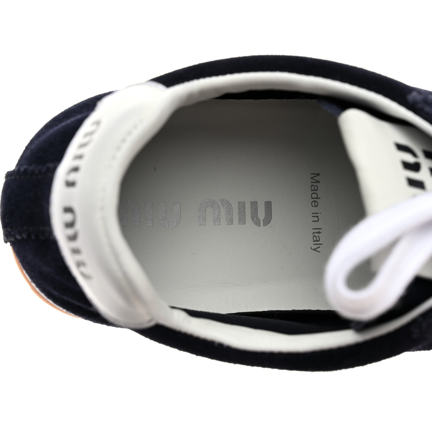 Miu Miu Camoscio Womens Plume Sneakers 39 Bleu 8 of 10