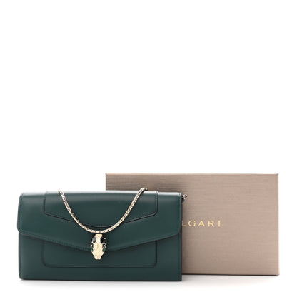 Bulgari Calfskin Serpenti Forever Chain Wallet Green 11 of 11