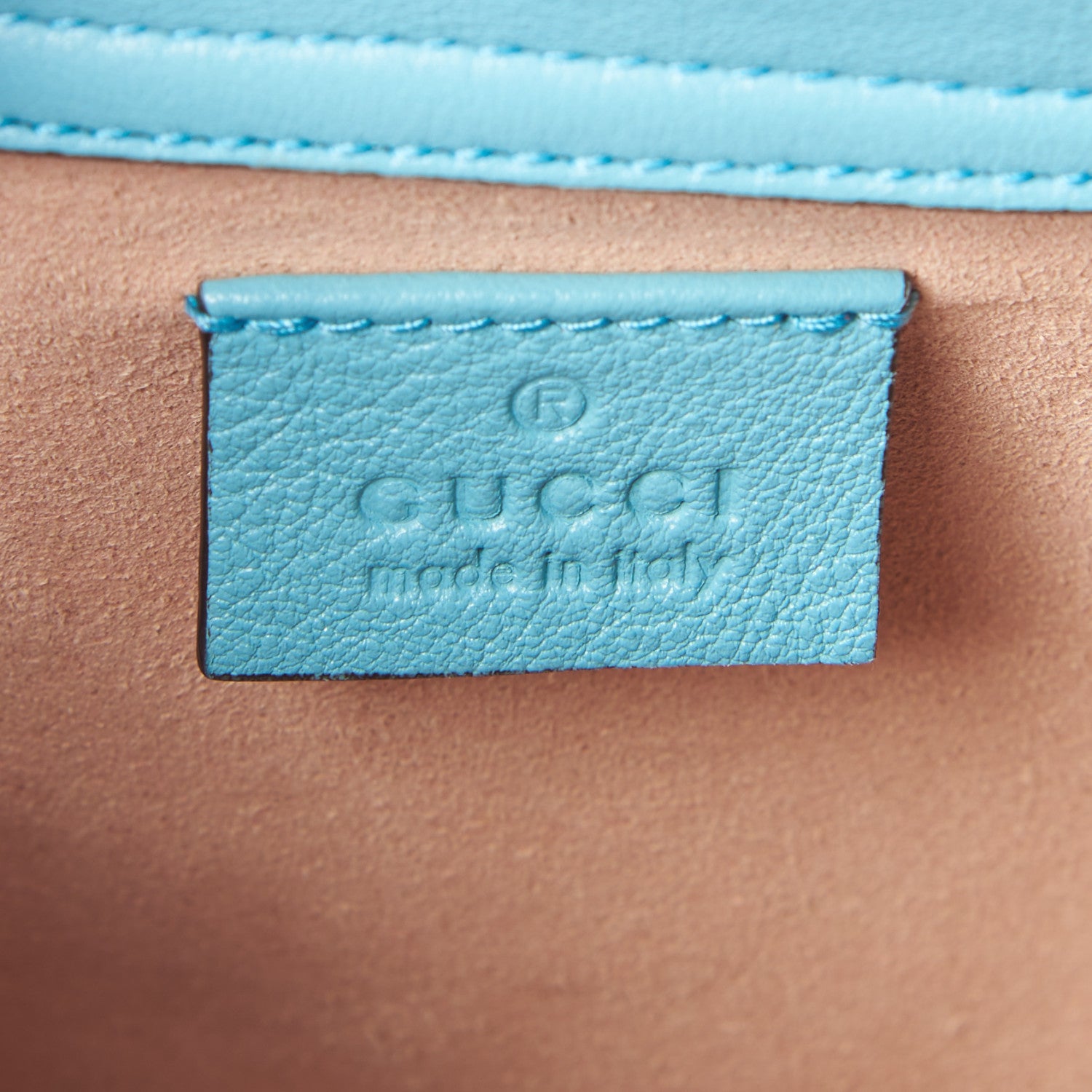 Gucci Wonka Grain Calfskin Mini Diana Tote Bag Dusty Azure Orange Fluo 8 of 9