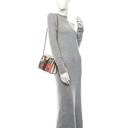 Gucci GG Supreme Monogram Flora Web Small Ophidia Chain Shoulder Bag White 2 of 15
