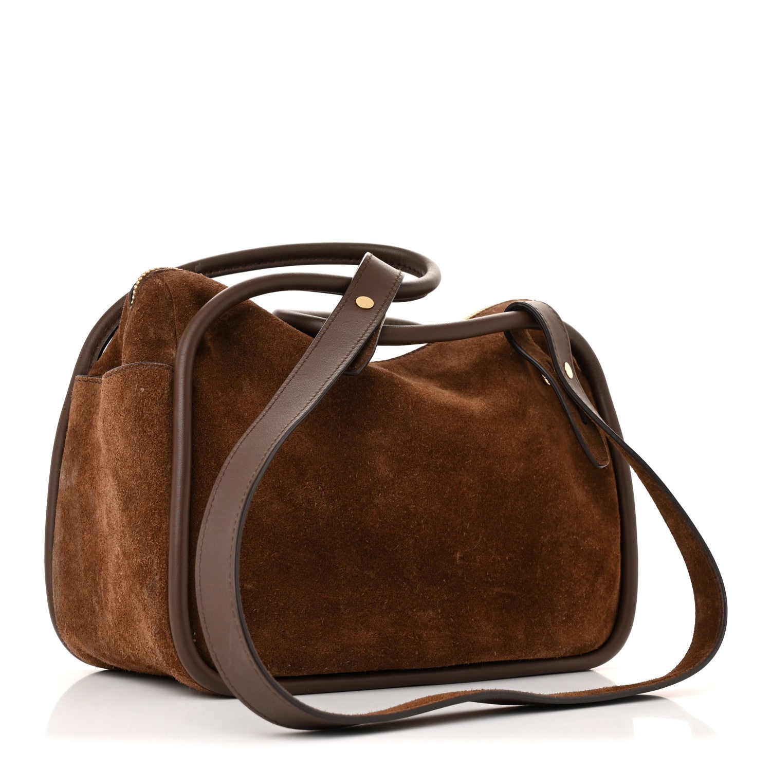 Prada Scamosciato Darling Shoulder Bag Cacao 1761096 – FASHIONPHILE