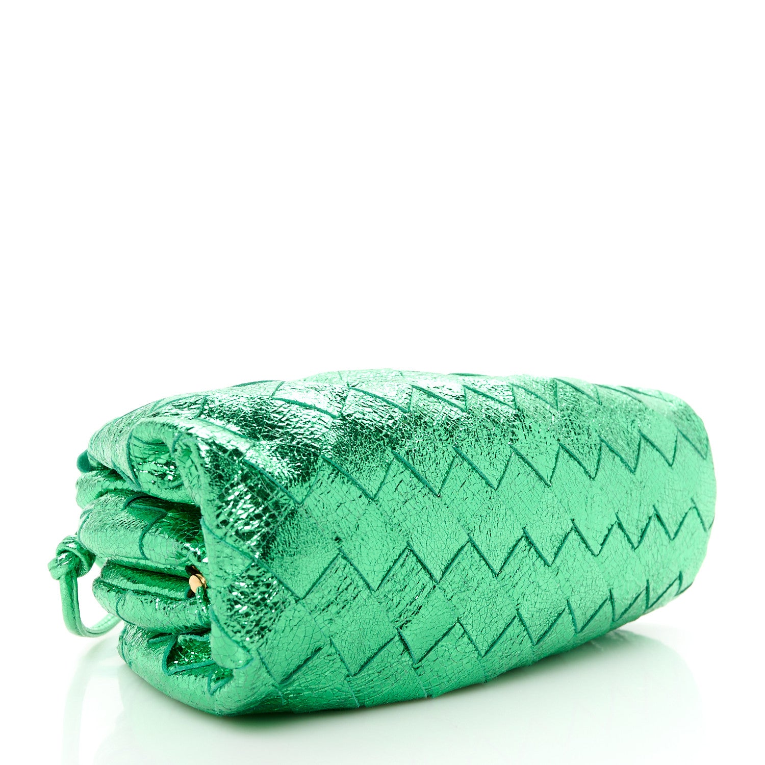 Bottega Veneta Metallic Nappa Intrecciato The Mini Pouch Parakeet 4 of 11
