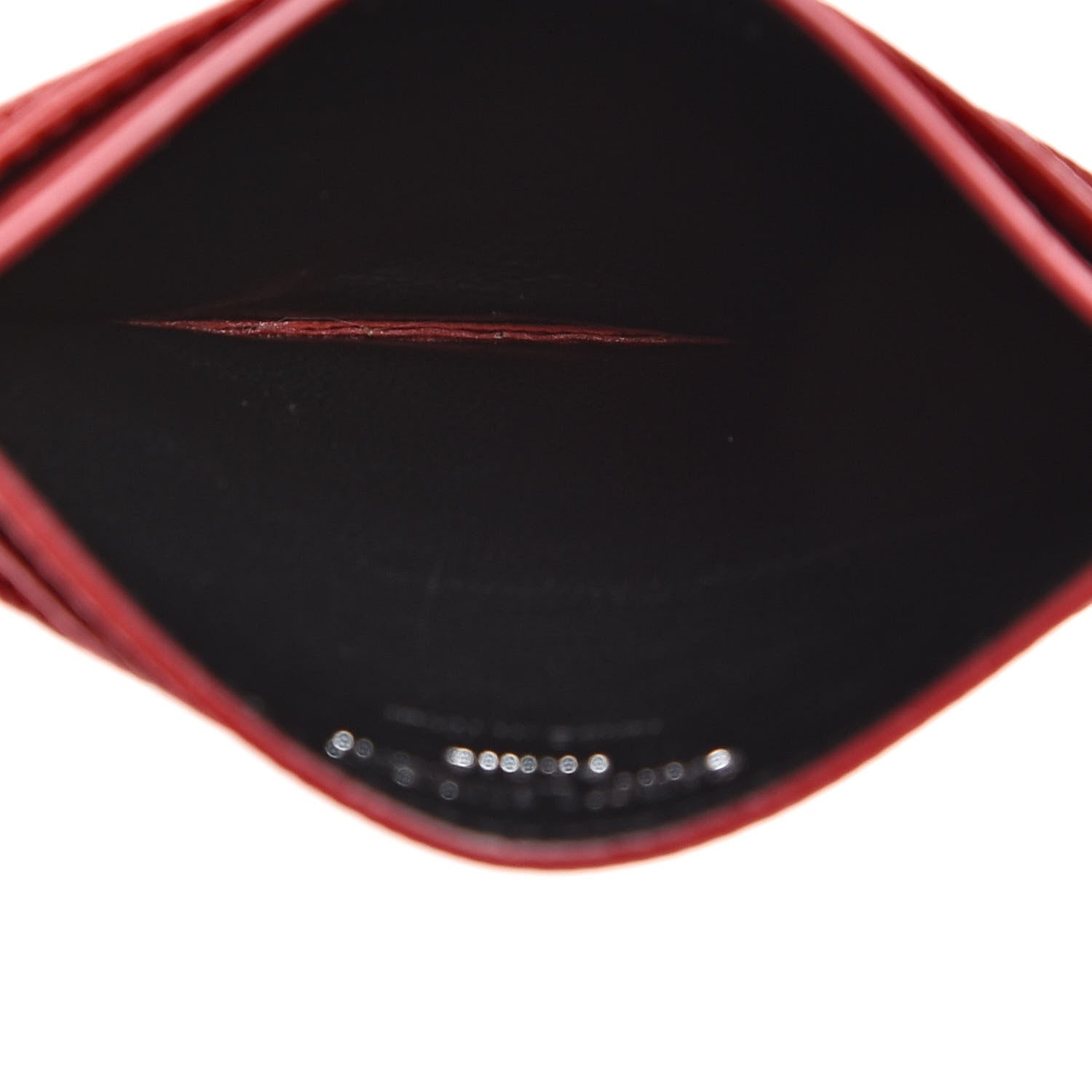 Saint Laurent Grain De Poudre Matelasse Chevron Monogram Credit Card Case New Red 5 of 8