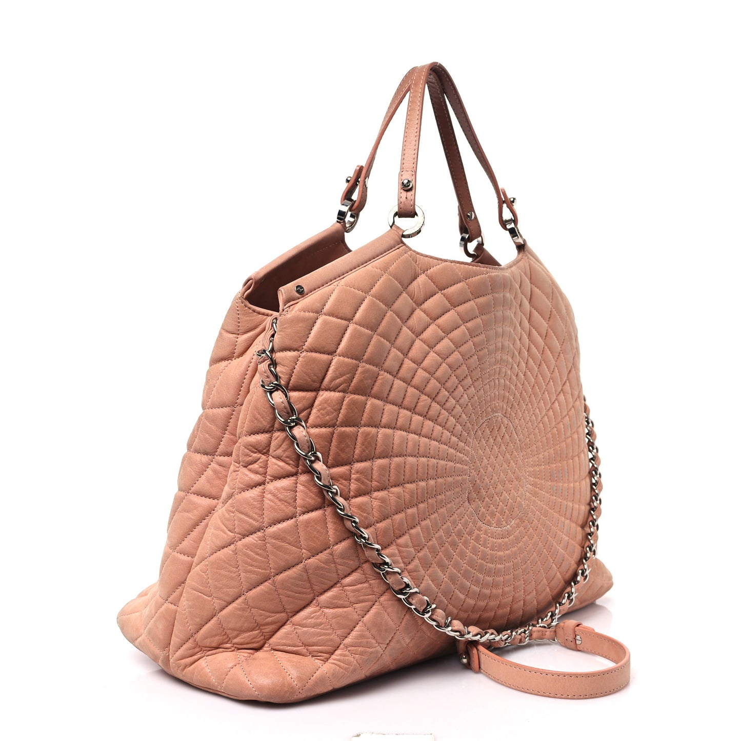 Iridescent Calfskin Large Sea Hit Tote Pink