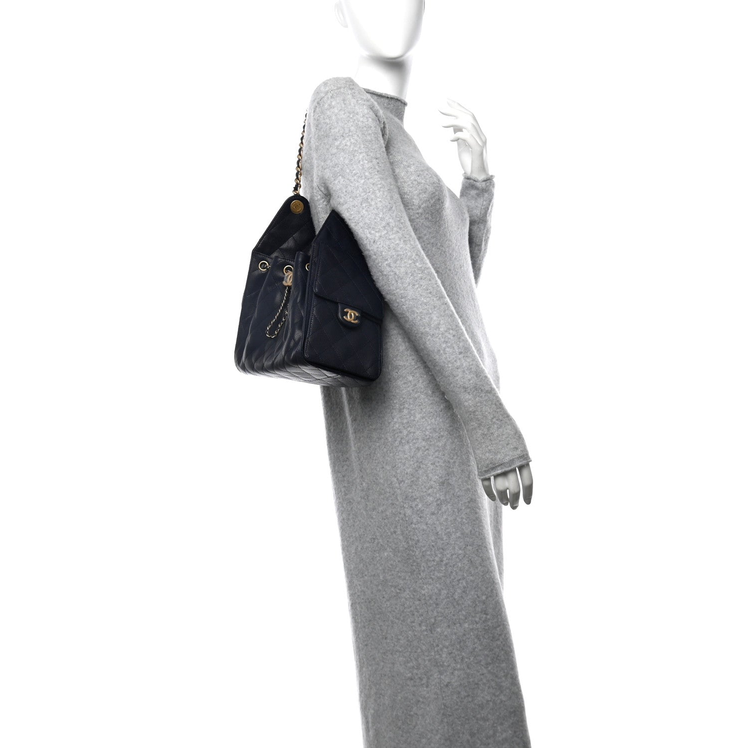 Chanel Caviar Quilted Small Chanel 25 Handbag Dark Navy 2 of 12