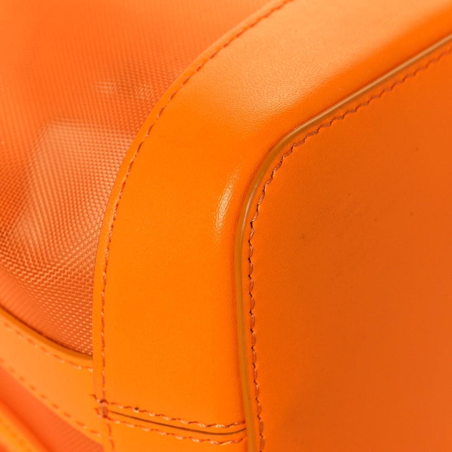 Mesh Vitello King F is Fendi Logo Embroidered Mini Mon Tresor Bucket Bag Aranciata Clementime