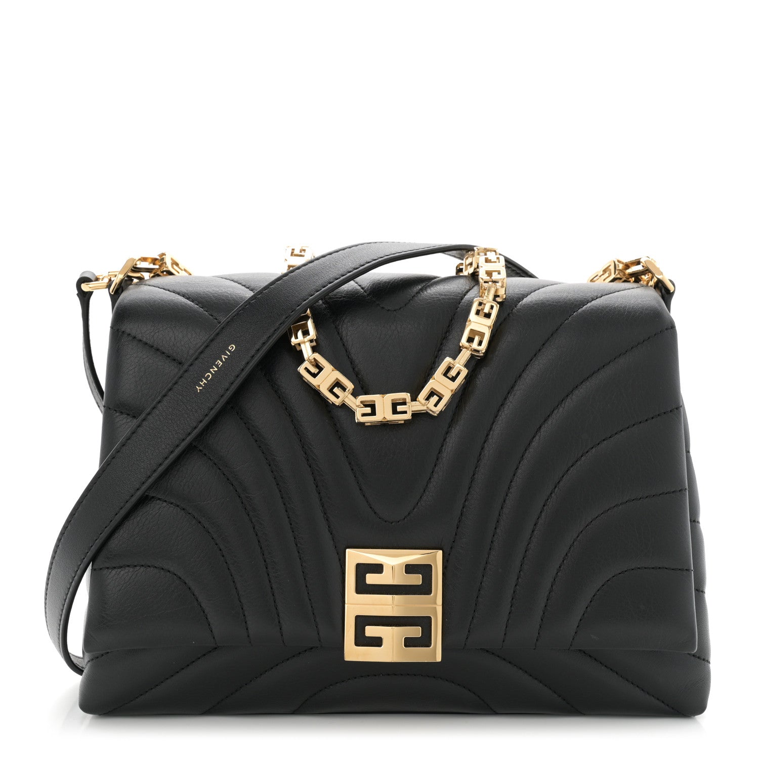 Givenchy Soft Calfskin 4G Quilted Medium Shoulder Bag Black 1 of 13