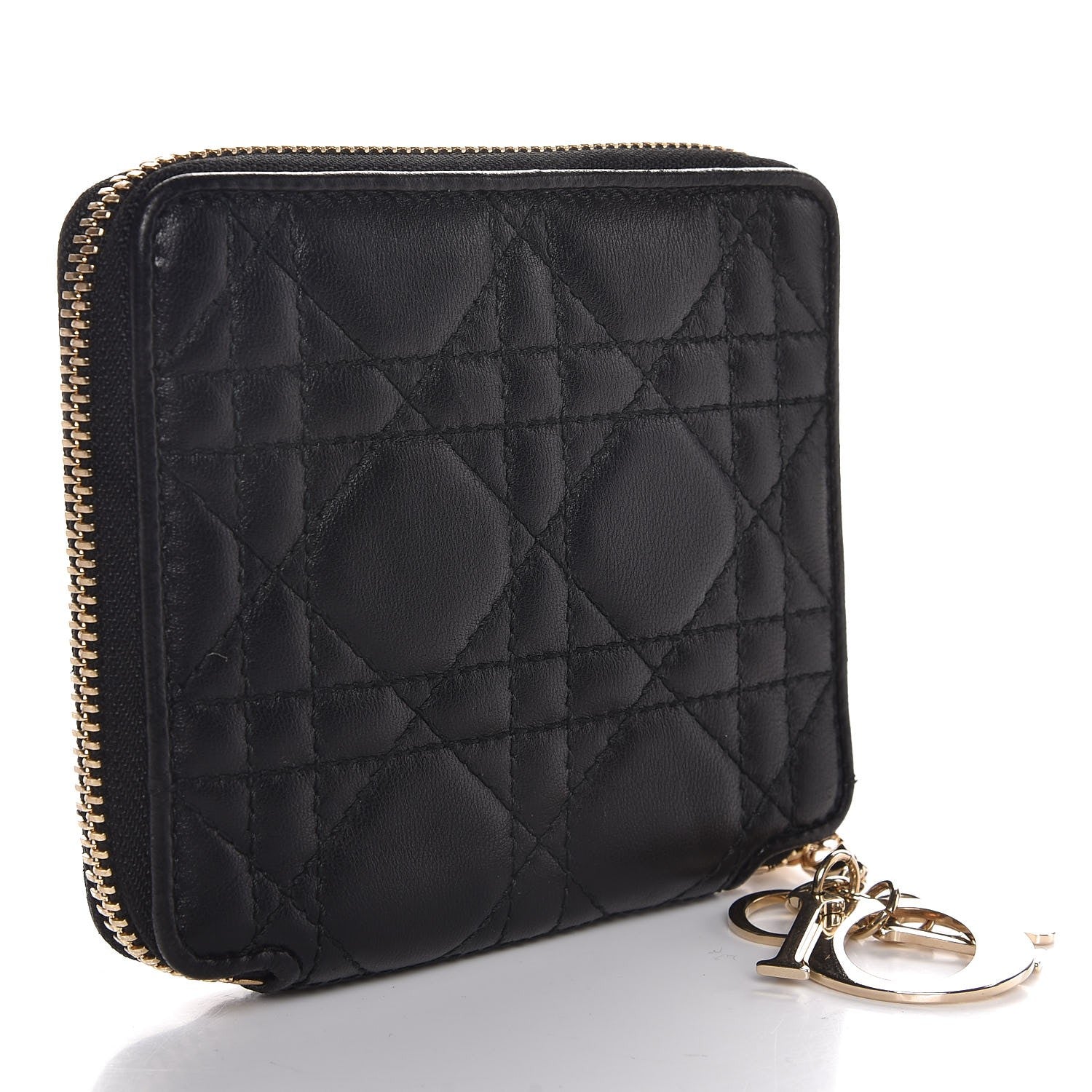 Christian Dior Lambskin Cannage Lady Dior Medium Wallet Black 3 of 6