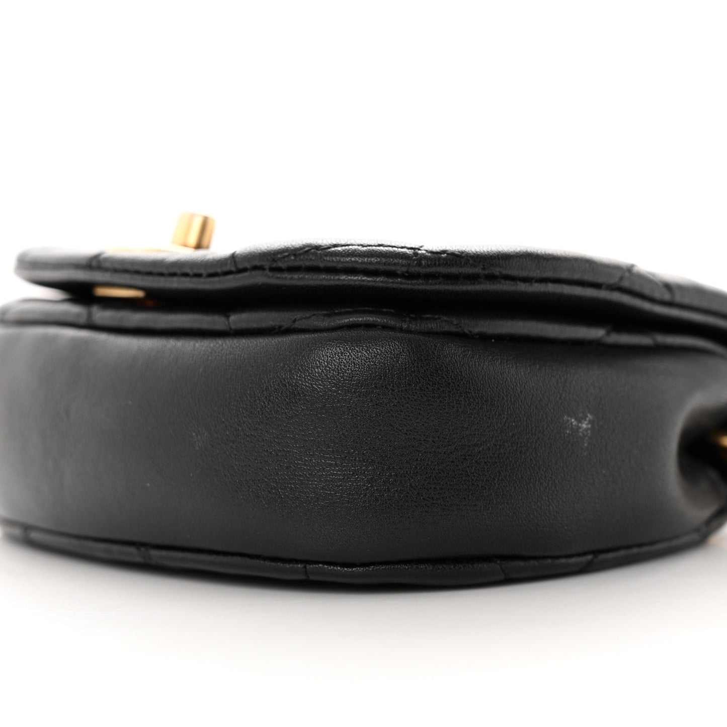 Calfskin Quilted Mini Coco Mail Clutch with Chain Black