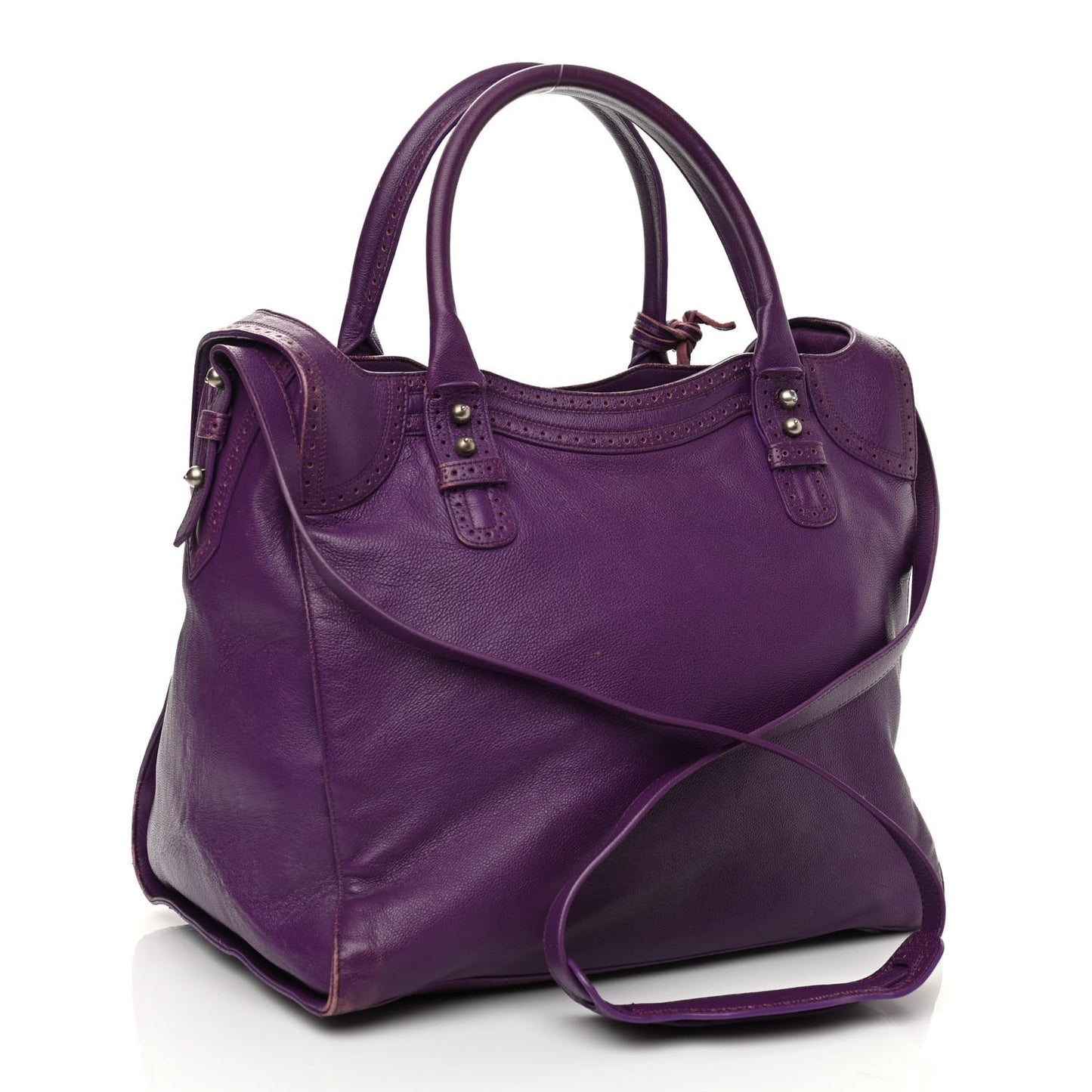 Agneau Classic Silver Hardware Riva Velo Purple