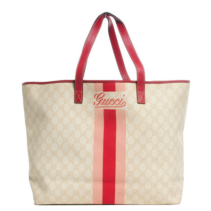 Gucci GG Plus Monogram Web Stripe Large Joy Tote Red 1 of 9