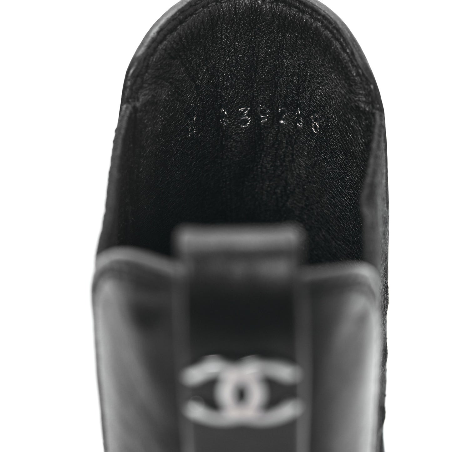 Grained Calfskin Patent Cap Toe CC Platform Ankle Boots 37.5 Black