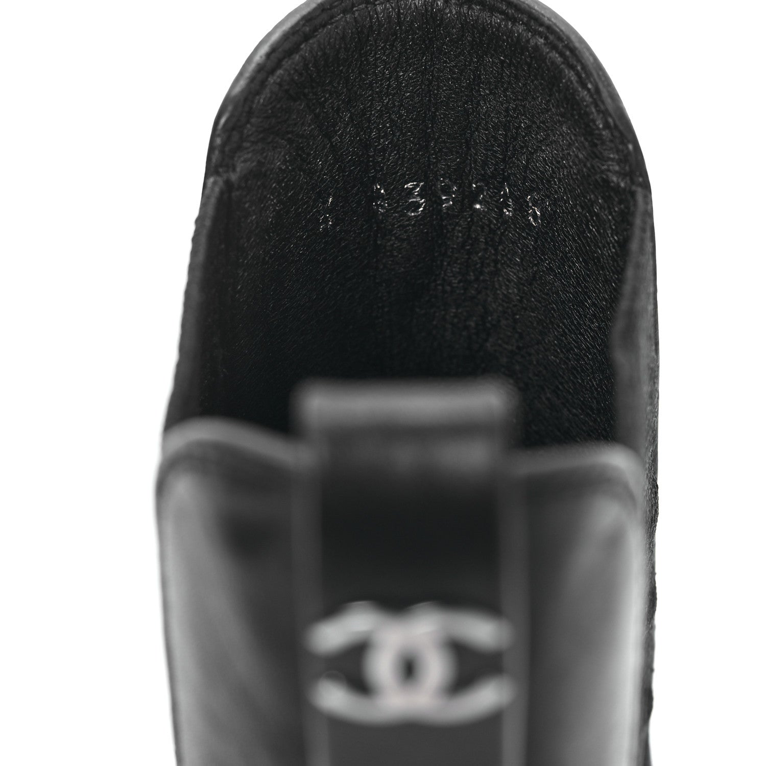 Chanel Grained Calfskin Patent Cap Toe CC Platform Ankle Boots 37.5 Black 8 of 10