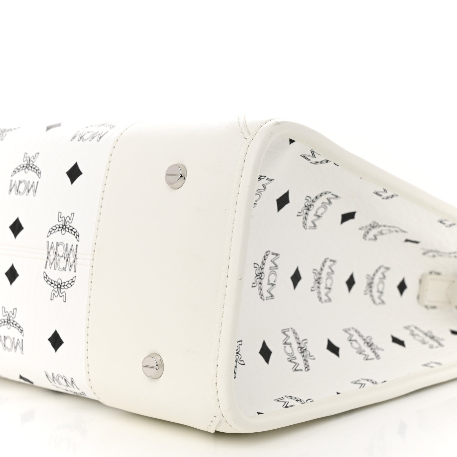 MCM Visetos Large Munchen Tote White 10 of 11