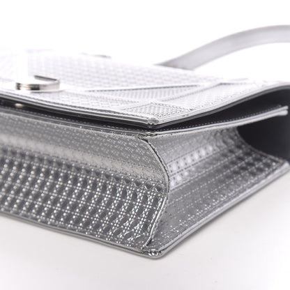 Christian Dior Metallic Patent Micro-Cannage Medium Diorama Flap Bag Silver 8 of 11