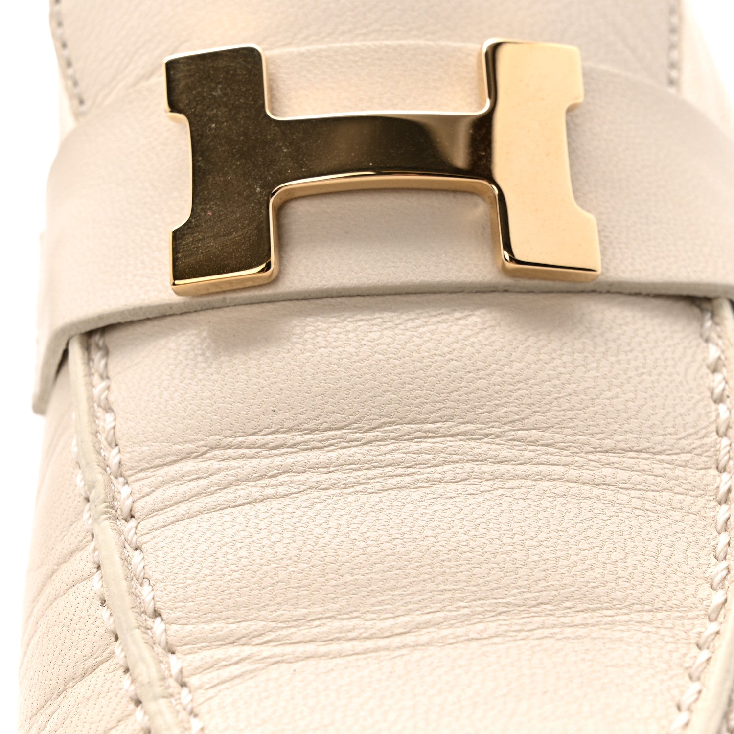 Hermes Calfskin Womens Paris Loafers 37 White 11 of 13