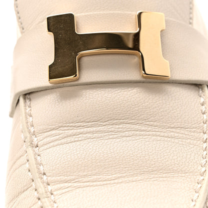 Hermes Calfskin Womens Paris Loafers 37 White 11 of 13
