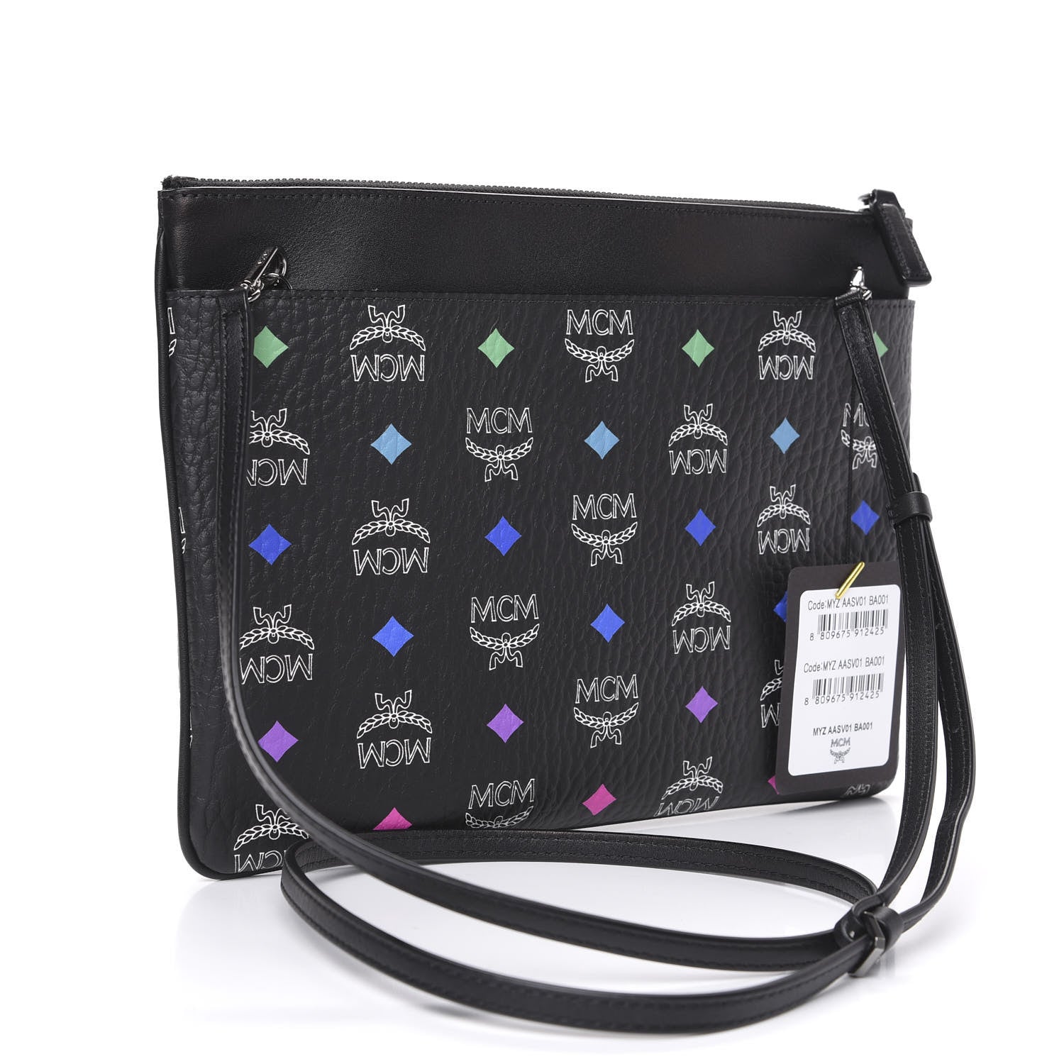 MCM Skyoptic Visetos Crossbody Pouch Spectrum Diamond Black 2 of 8
