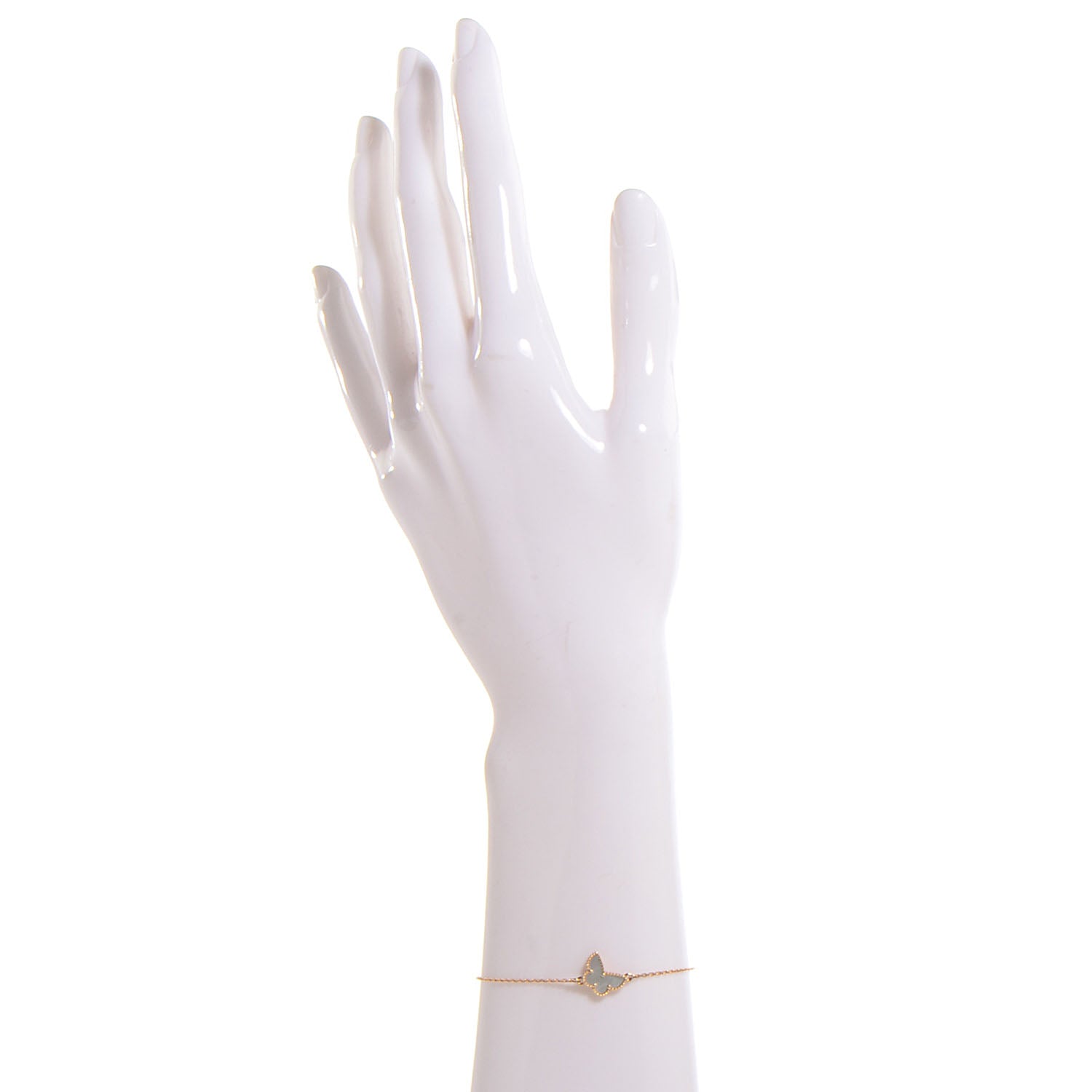 Van Cleef & Arpels 18K Yellow Gold Mother of Pearl Sweet Alhambra Butterfly Bracelet 2 of 8