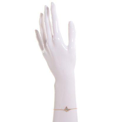 Van Cleef & Arpels 18K Yellow Gold Mother of Pearl Sweet Alhambra Butterfly Bracelet 2 of 8