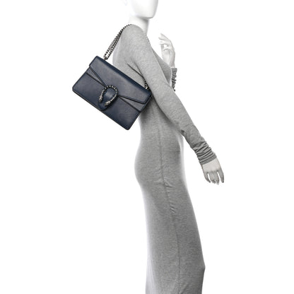 Gucci Pebbled Calfskin Small Dionysus Shoulder Bag Blue Agata 2 of 12
