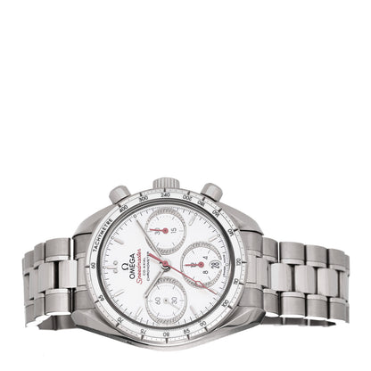 Omega Stainless Steel Diamond Mother of Pearl 38mm Speedmaster Chronograph Automatic Watch 324.38.38.50.55.001 2 of 5