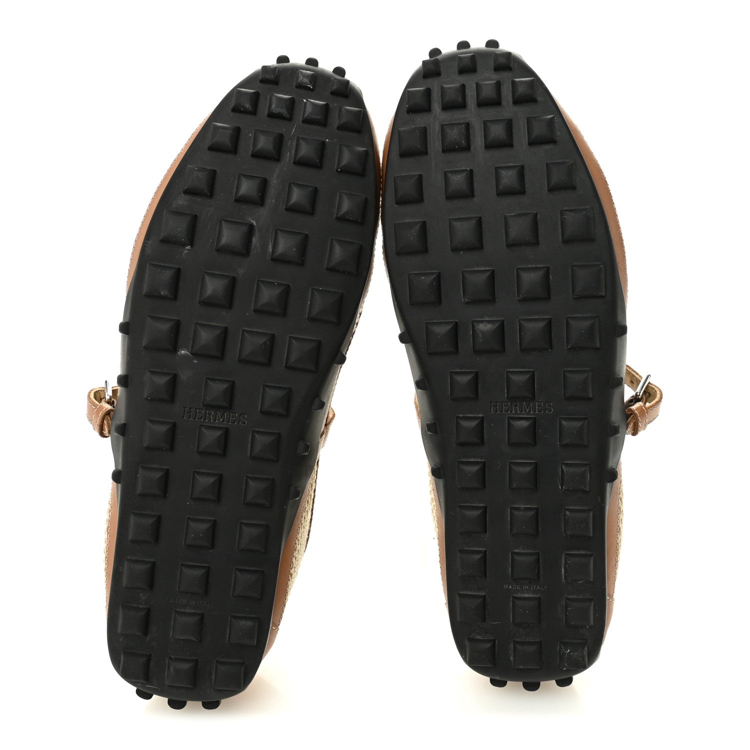 Hermes Crochet Knit Calfskin Kichu Ballet Flats 37.5 Beige Lin Naturel 6 of 9