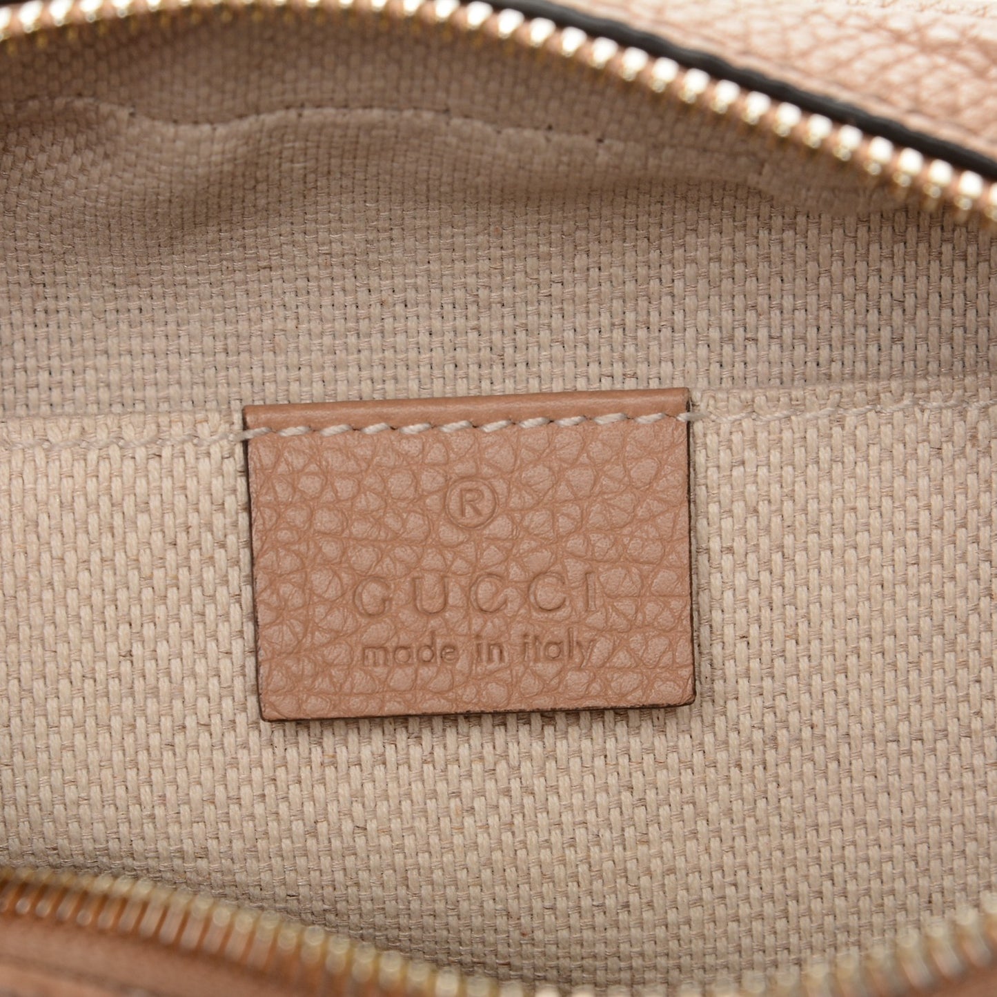 Pebbled Calfskin Small Soho Disco Bag Camelia