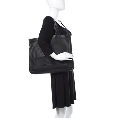 Gucci Calfskin Logo Tote Black 2 of 12