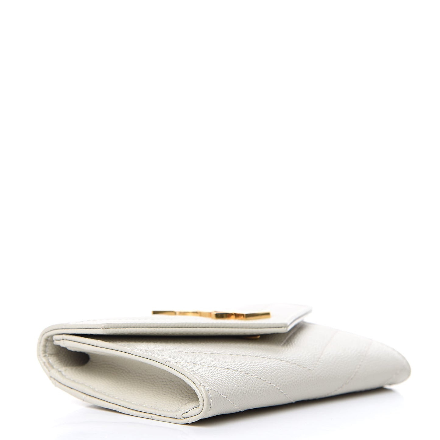Grain De Poudre Matelasse Chevron Small Monogram Envelope Wallet Crema Soft