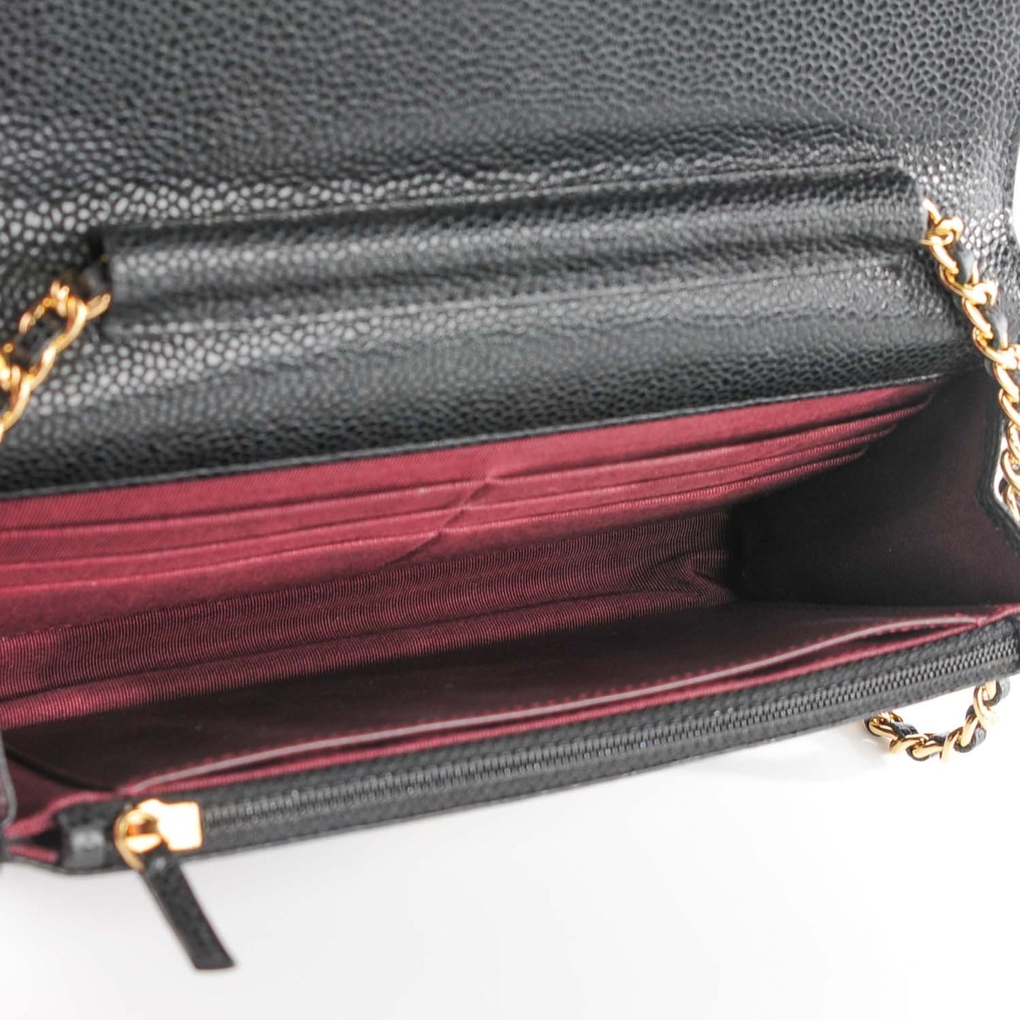 Caviar Quilted Wallet On Chain WOC Black
