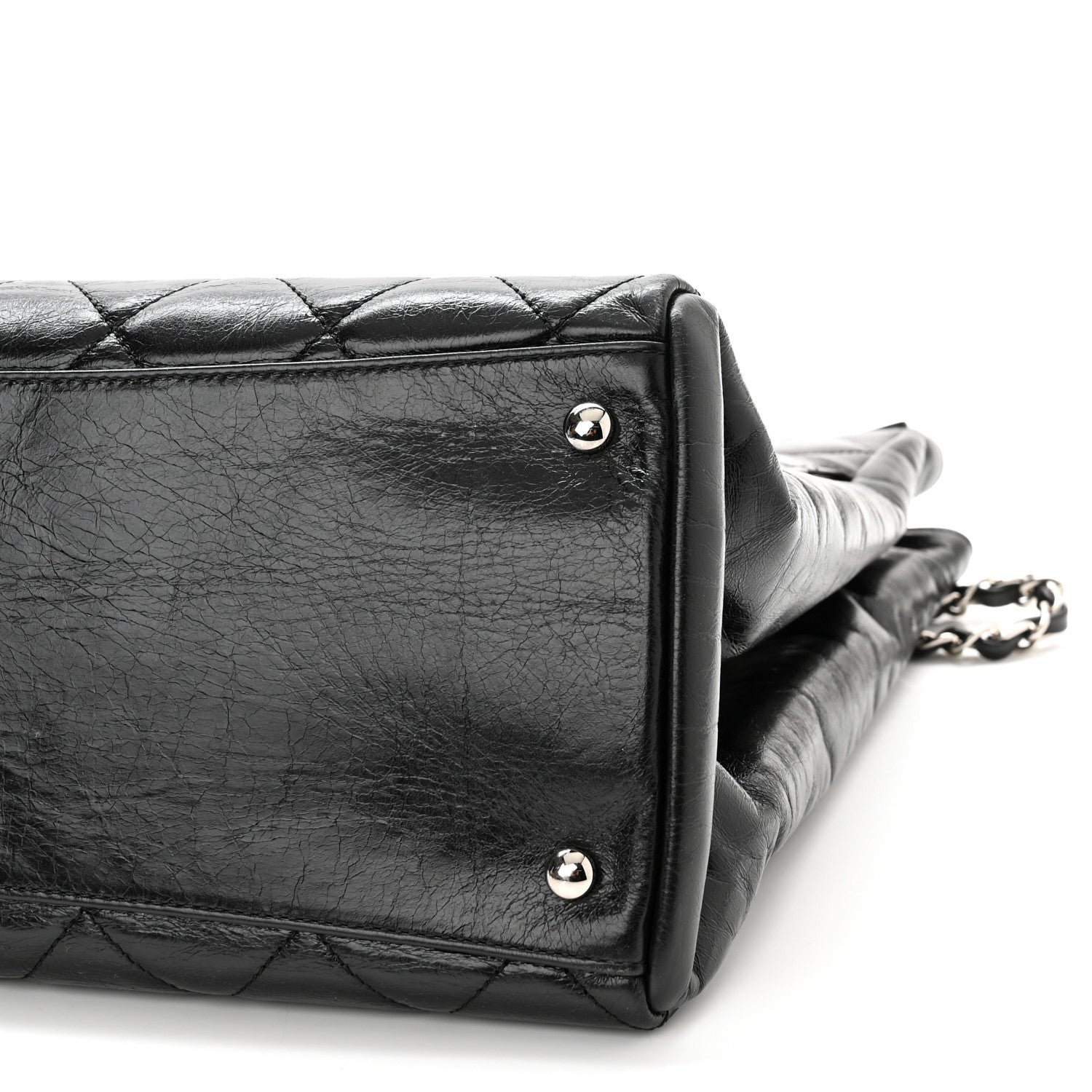 Chanel Glazed Calfskin Quilted Large CC Delivery Tote Black 10 of 14