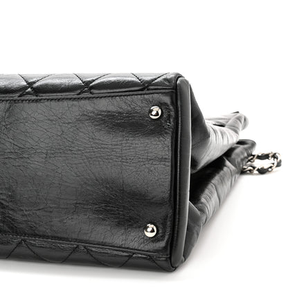Chanel Glazed Calfskin Quilted Large CC Delivery Tote Black 10 of 14