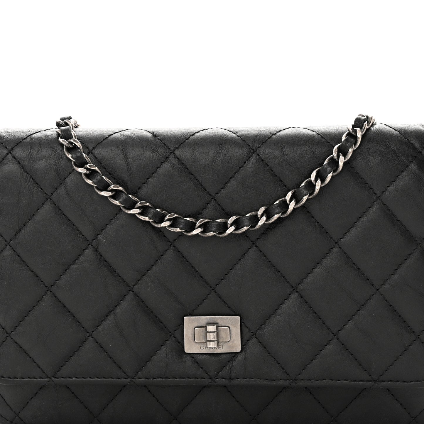 Aged Calfskin Reissue Wallet On Chain WOC Black