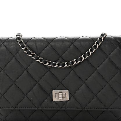 Chanel Aged Calfskin Reissue Wallet On Chain WOC Black 9 of 17