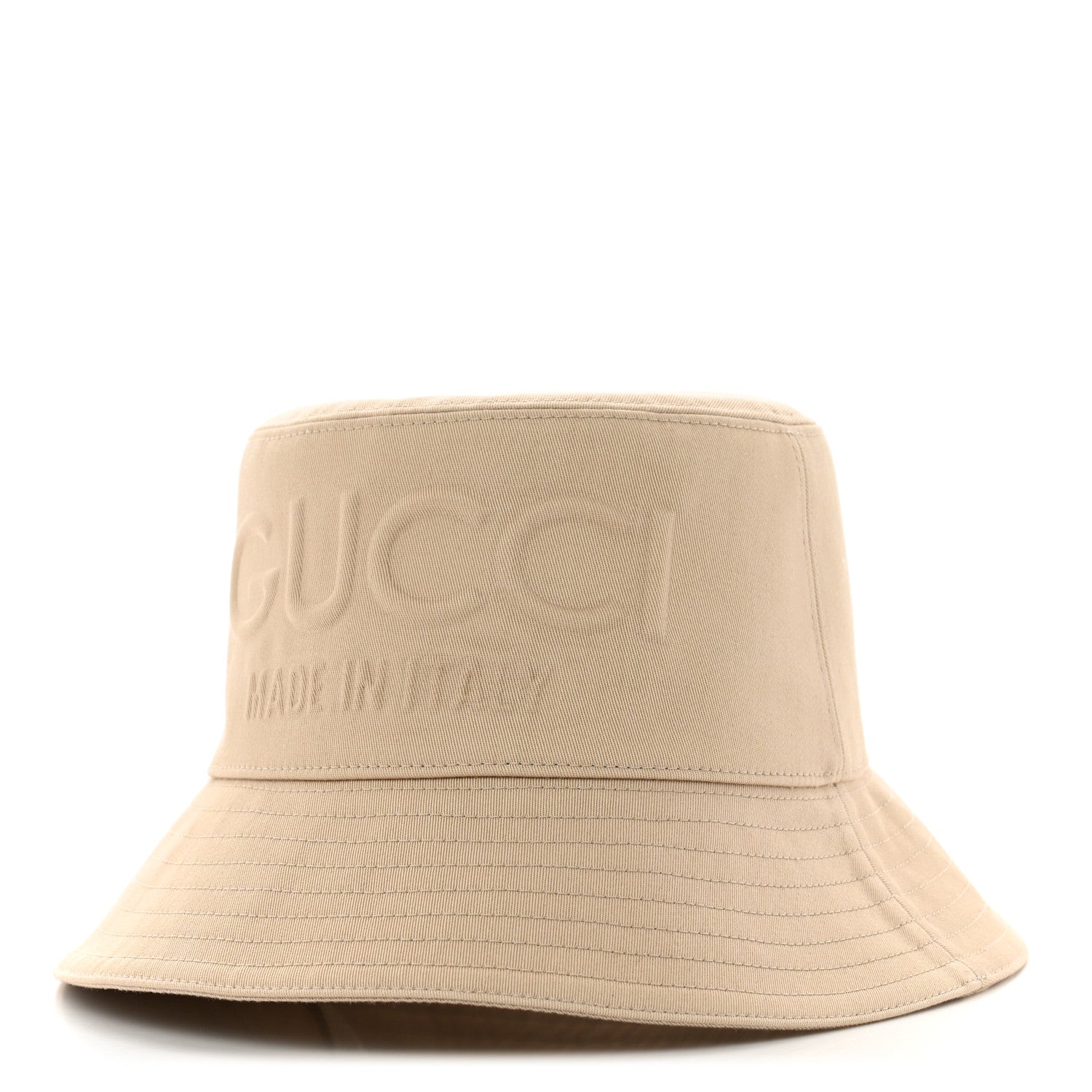 Gucci Cotton Embossed Logo Bucket Hat M Beige 1 of 12