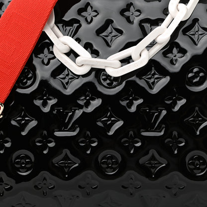 Louis Vuitton Patent Embossed Monogram Lambskin Coussin MM Black Red 7 of 9