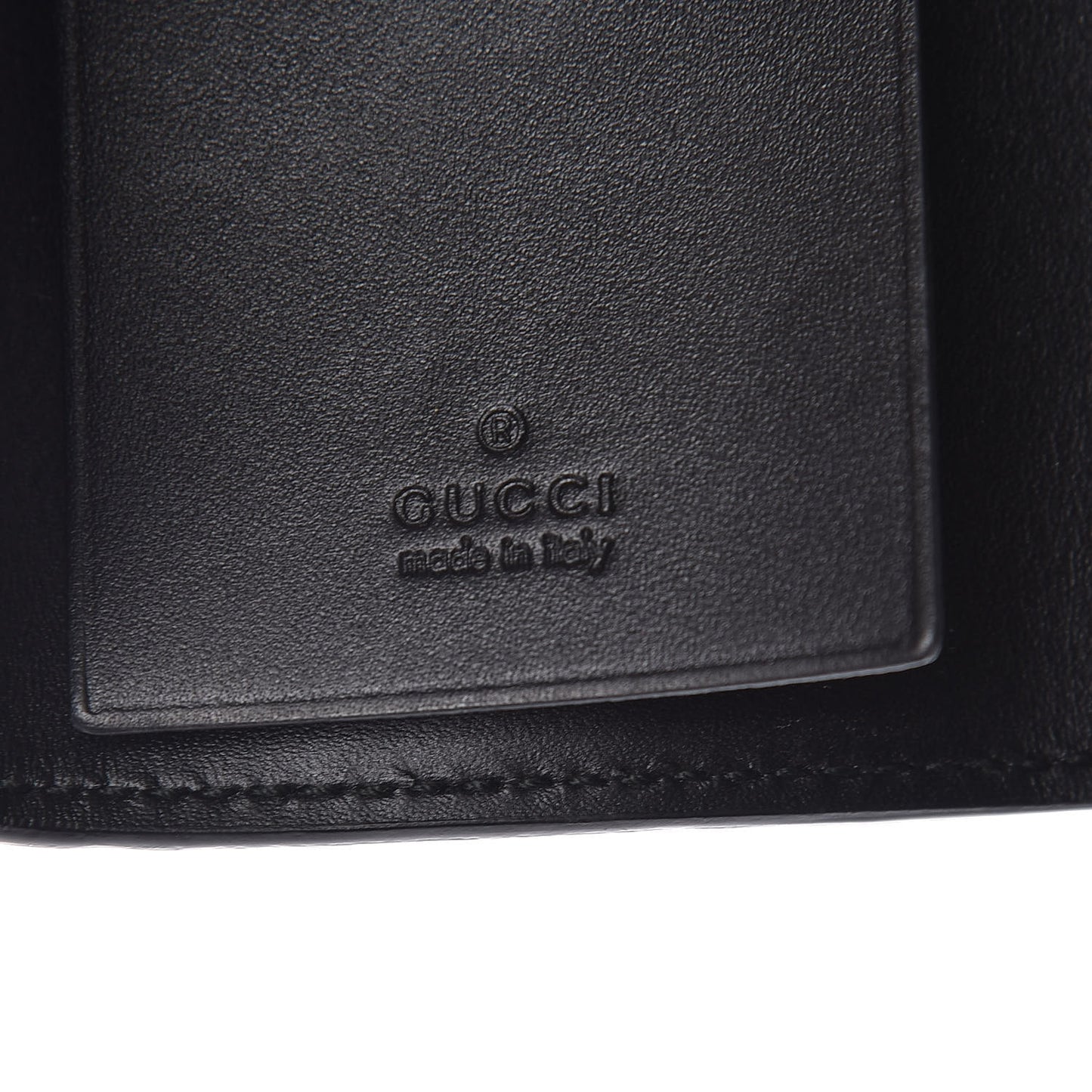 Guccissima Icon Signature 6 Key Holder Case Black