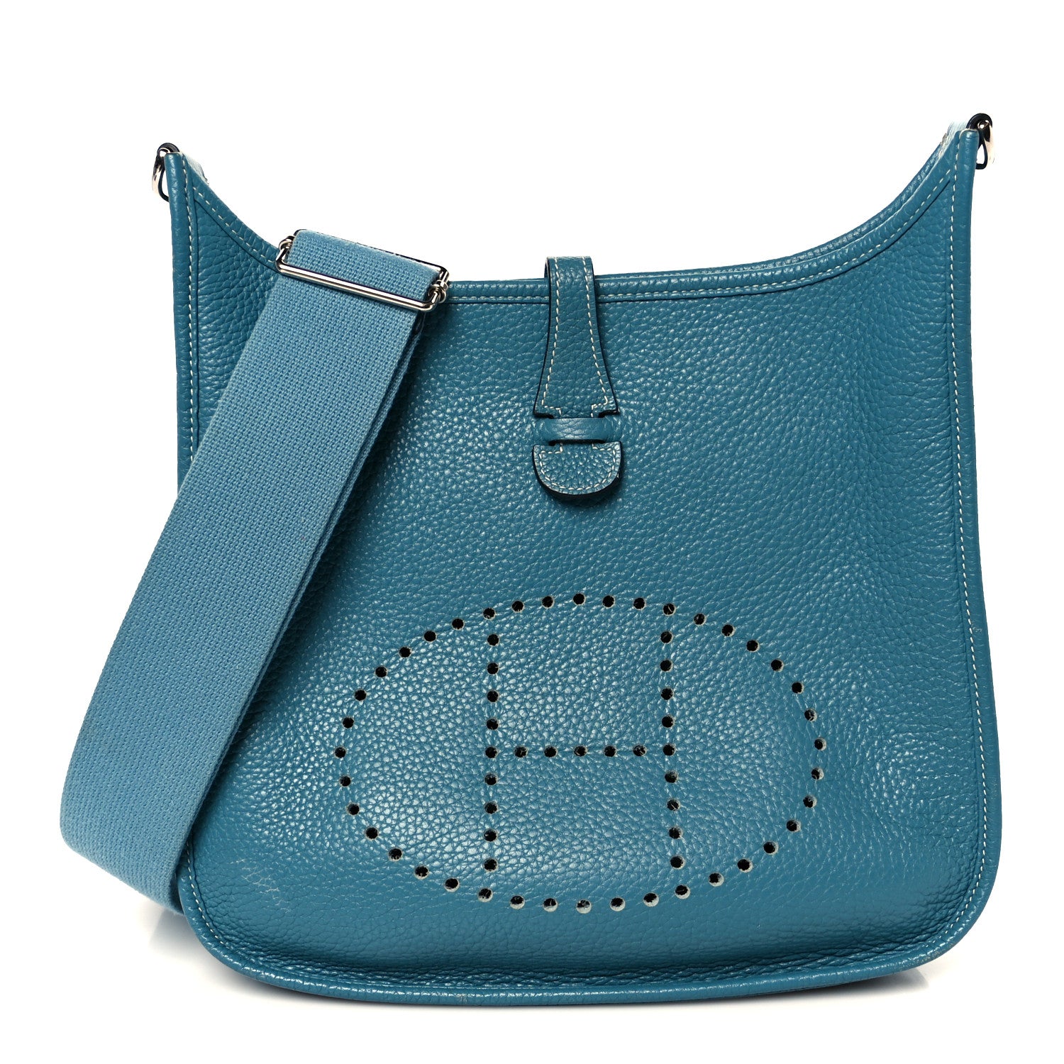 Hermes Taurillon Clemence Evelyne III PM Blue Jean 1 of 11